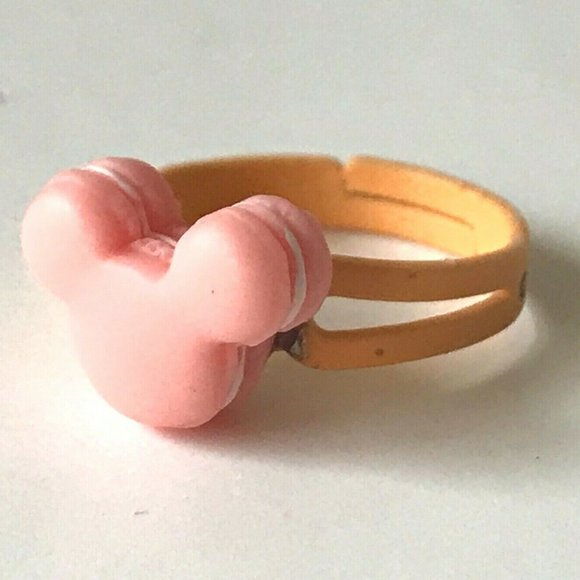 Disney Mickey Mouse Ears Ring Size 5 6 7 Macaroon Snacks Pink Peach - Picture 7 of 9